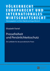 Buchcover Pressefreiheit und Persönlichkeitsschutz