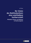 Buchcover Der Schutz des Mobiliarbesitzers ohne unmittelbare Sachherrschaft