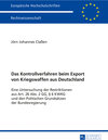 Buchcover Das Kontrollverfahren beim Export von Kriegswaffen aus Deutschland