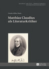 Buchcover Matthias Claudius als Literaturkritiker