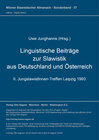 Buchcover Linguistische Beiträge zur Slawistik aus Deutschland und Österreich