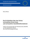 Buchcover Die EU-Richtlinie über den Schutz vertraulichen Know-hows und vertraulicher Geschäftsinformationen