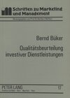 Buchcover Qualitätsbeurteilung investiver Dienstleistungen