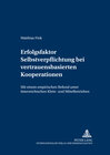 Buchcover Erfolgsfaktor Selbstverpflichtung bei vertrauensbasierten Kooperationen