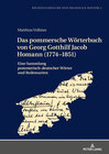 Buchcover Das pommersche Wörterbuch von Georg Gotthilf Jacob Homann (1774–1851)