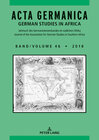 Buchcover Acta Germanica