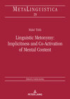 Buchcover Linguistic Metonymy: Implicitness and Co-Activation of Mental Content