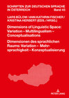 Buchcover Dimensions of Linguistic Space: Variation – Multilingualism Conceptualisations Dimensionen des sprachlichen Raums: Varia