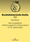 Buchcover Das musikalische Aufführungsrecht in Deutschland im 19. Jahrhundert
