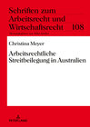 Buchcover Arbeitsrechtliche Streitbeilegung in Australien