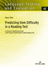 Buchcover Predicting Item Difficulty in a Reading Test