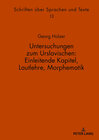 Buchcover Untersuchungen zum Urslavischen: Einleitende Kapitel, Lautlehre, Morphematik