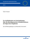 Buchcover Zur Aufhebbarkeit von Entscheidungen über die Beendigung eines Schiedsverfahrens als Folge eines Vergleiches