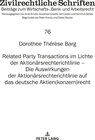 Buchcover Related Party Transactions im Lichte der Aktionärsrechterichtlinie – Die Auswirkungen der Aktionärsrechterichtlinie auf 