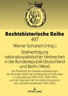 Buchcover Strafverfolgung nationalsozialistischer Verbrechen in der Bundesrepublik Deutschland und Berlin (West)