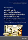 Buchcover Geschichte der mecklenburgischen Regionalsprache seit dem Zweiten Weltkrieg