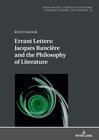 Buchcover Errant Letters: Jacques Rancière and the Philosophy of Literature