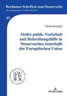 Buchcover Ordre public Vorbehalt und Beitreibungshilfe in Steuersachen innerhalb der Europäischen Union