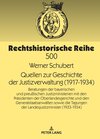 Buchcover Quellen zur Geschichte der Justizverwaltung (1917-1934)