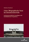 Buchcover (Auto-)Biographische Texte im Literaturunterricht