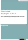 Buchcover Im Anfang war das Wort Im