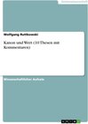 Buchcover Kanon und Wert (10 Thesen mit Kommentaren)