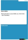 Buchcover Massenmedien in der DDR von 1949-1961 - Ein Überblick