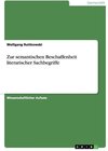 Buchcover Zur semantischen Beschaffenheit literarischer Sachbegriffe. Wolfgang Ruttkowski