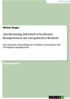 Buchcover Anerkennung informell erworbener Kompetenzen im europäischen Kontext
