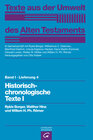 Buchcover Historisch-chronologische Texte I