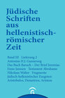 Buchcover Das Buch Baruch. Der Brief Jeremias. Testament Abrahams. Fragmente jüdisch-hellenistischer Exegeten: Aristobulos, Demetr