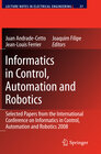 Buchcover Informatics in Control, Automation and Robotics