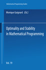 Buchcover Optimality and Stability in Mathematical Programming