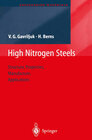 Buchcover High Nitrogen Steels