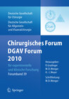 Buchcover Chirurgisches Forum und DGAV Forum 2010 für experimentelle und klinische Forschung.