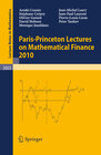 Buchcover Paris-Princeton Lectures on Mathematical Finance 2010