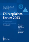 Buchcover Chirurgisches Forum 2003 für experimentelle und klinische Forschung