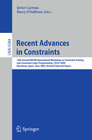 Buchcover Recent Advances in Constraints