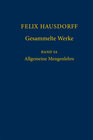 Buchcover Felix Hausdorff - Gesammelte Werke Band IA