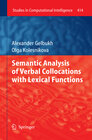 Buchcover Semantic Analysis of Verbal Collocations with Lexical Functions