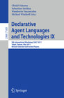 Buchcover Declarative Agent Languages and Technologies IX