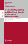 Buchcover Frontiers in Algorithmics and Algorithmic Aspects in Information and Management