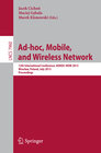 Buchcover Ad-hoc, Mobile, and Wireless Networks