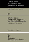 Buchcover Selected Topics in Operations Research and Mathematical Economics