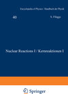 Buchcover Nuclear Reactions I / Kernreaktionen I