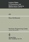 Buchcover Nonlinear Programming Codes