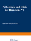 Buchcover Pathogenese und Klinik der Harnsteine VI