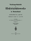 Buchcover Nachtrags-Statistik der Elektrizitätswerke in Deutschland