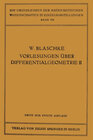 Buchcover Vorlesungen über Differentialgeometrie und geometrische Grundlagen von Einsteins Relativitätstheorie II