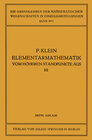Buchcover Elementarmathematik vom Höheren Standpunkte aus, III